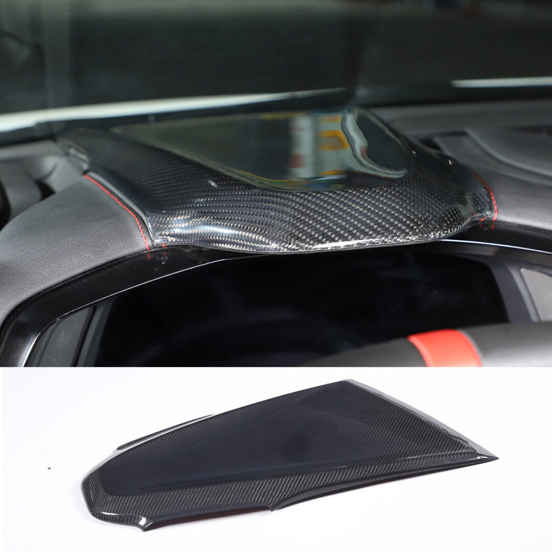 C8 Corvette Carbon Fiber Upper Dash Pad Cover | Black / Red