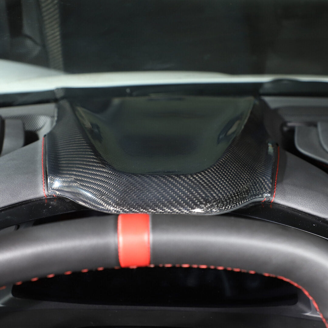 C8 Corvette Carbon Fiber Upper Dash Pad Cover | Black / Red