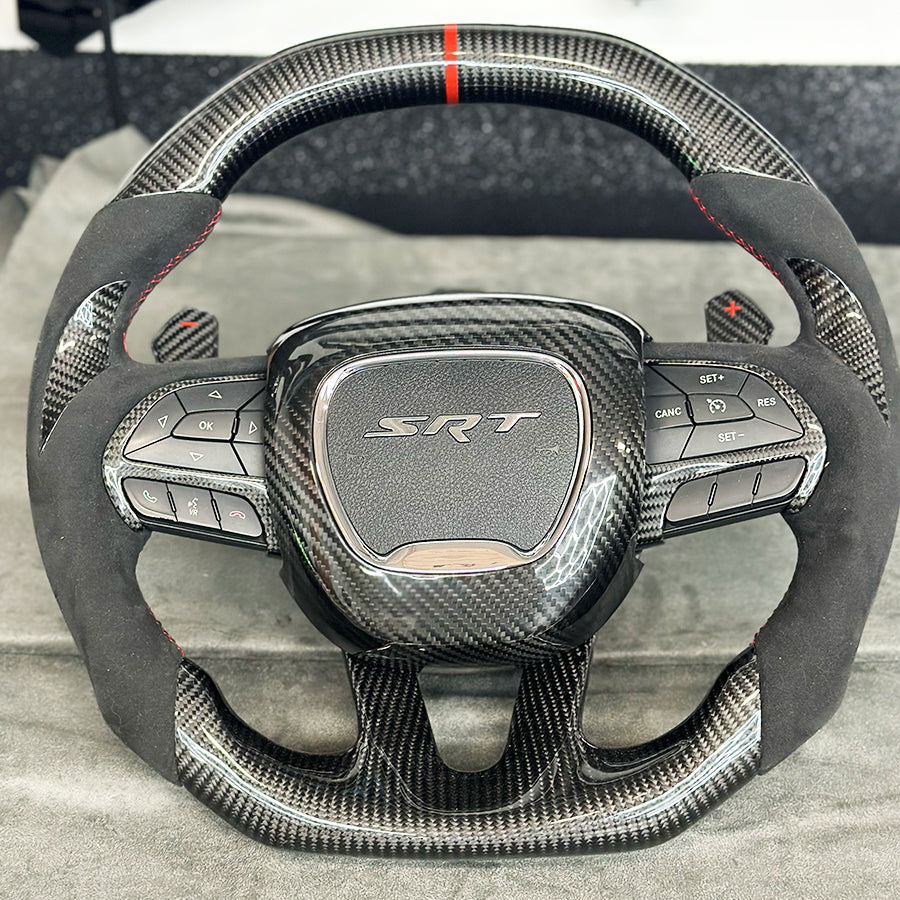 2015-24 Dodge Carbon Fiber Center Steering Wheel Surround Charger / Challenger / Durango Carbon Fiber  | Next-Gen Carbon