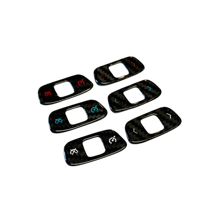 C8 Corvette Carbon Fiber Steering Wheel Cruise/Scroll Button Covers | Red/Blue/White