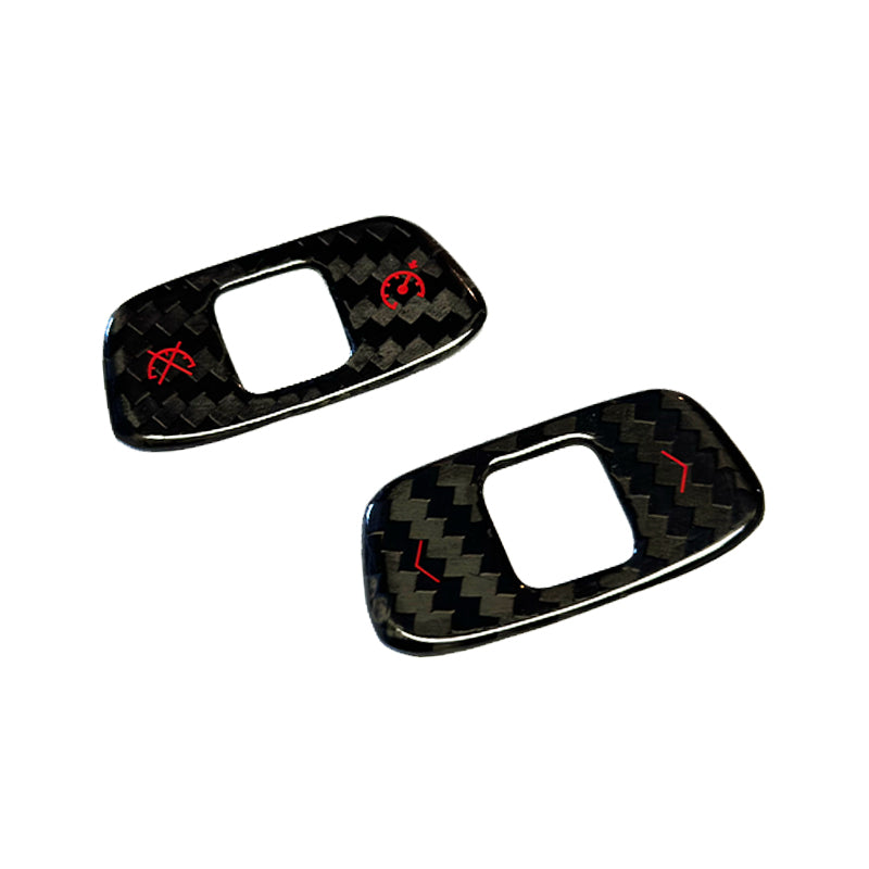 C8 Corvette Carbon Fiber Steering Wheel Cruise/Scroll Button Covers | Red/Blue/White