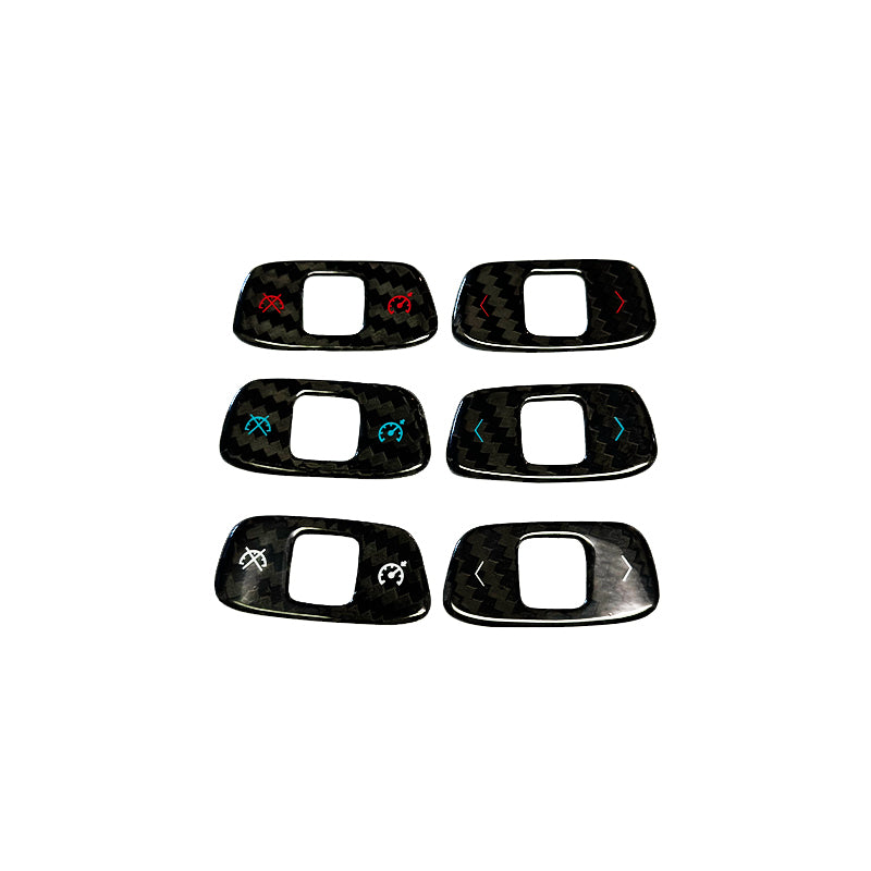 C8 Corvette Carbon Fiber Steering Wheel Cruise/Scroll Button Covers | Red/Blue/White