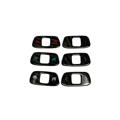 C8 Corvette Carbon Fiber Steering Wheel Cruise/Scroll Button Covers | Red/Blue/White