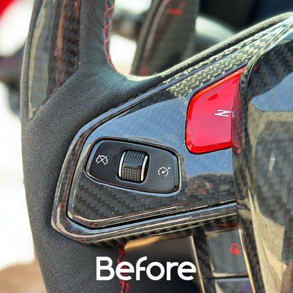 C8 Corvette Carbon Fiber Steering Wheel Cruise/Scroll Button Covers | Red/Blue/White