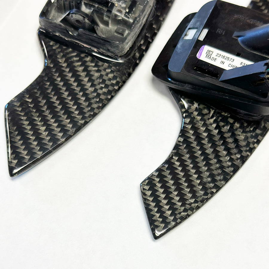 2016-24 Camaro / 2014-19 C7 Corvette Carbon Fiber Extended Paddle Shifter Replacements