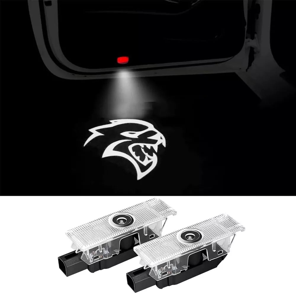 Dodge SRT Hellcat 2x LED Door Ghost Laser Projector Light image 0