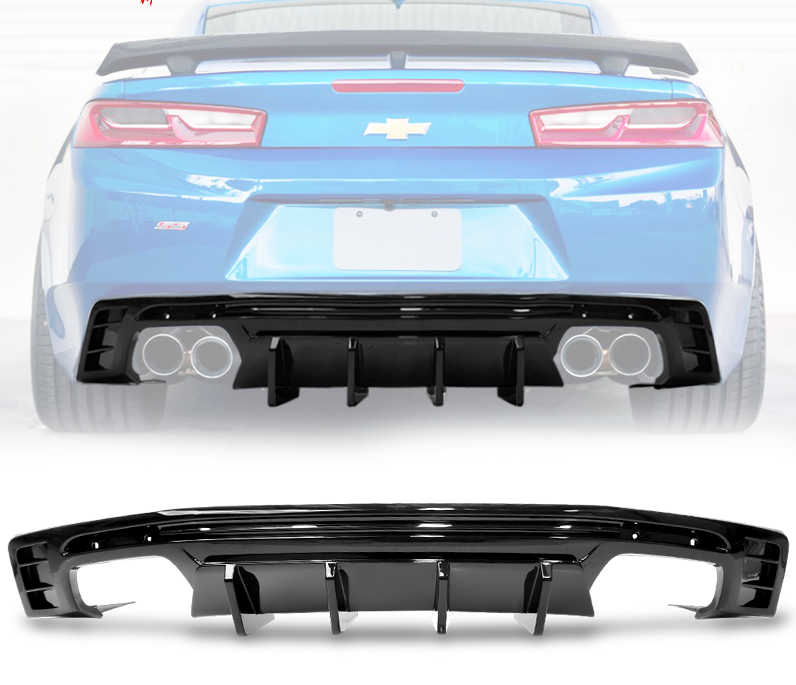 2016 - 24 Camaro Gloss/Matte/Carbon 3PC Diffuser | Single Tip/Quad Tip image 0