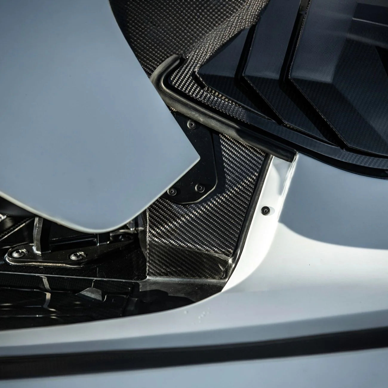 Corvette C8 Dry Carbon Fiber Rear Hatch Hinge Pillar Trim Cover Overlays image 5