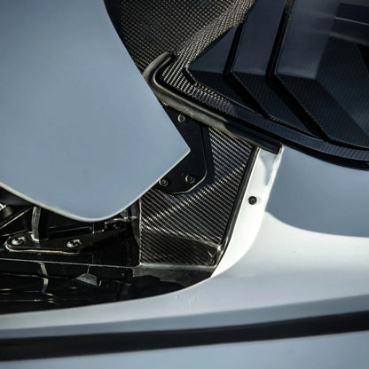 Corvette C8 Dry Carbon Fiber Rear Hatch Hinge Pillar Trim Cover Overlays image 5