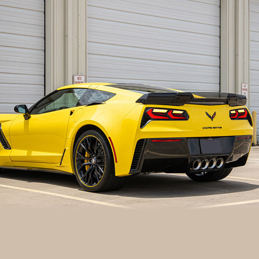 2014-19 C7 Corvette C8 Style RGB Flow Sequential Smoked LED Rear Tail Lights image 5