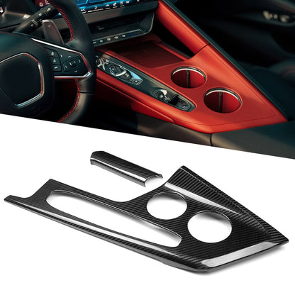2026+ C8 Corvette Carbon Fiber Center Console Trim Cover Kit image 1