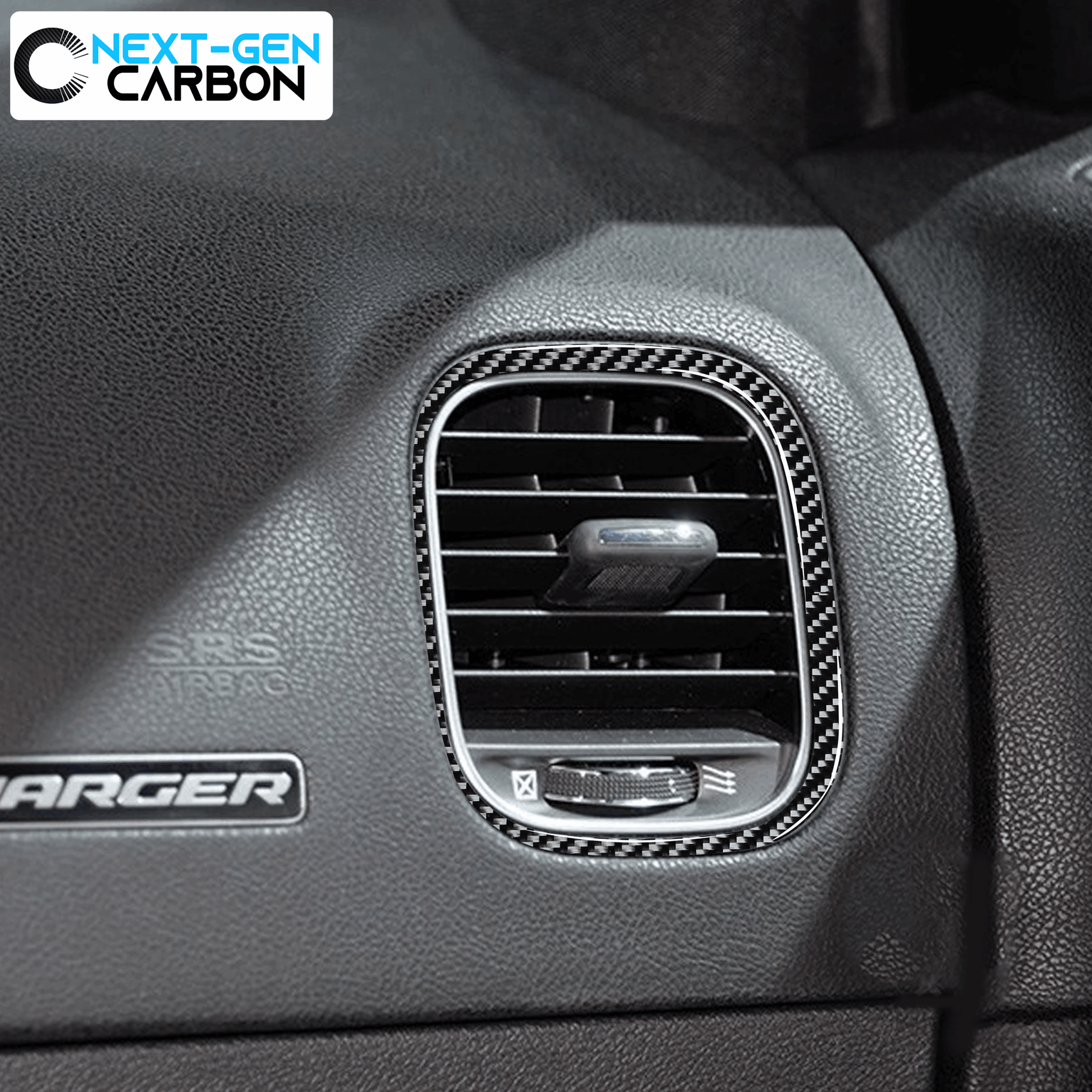 2011 - 24 Dodge Charger Carbon Fiber Passenger Air Vent Insert | Next-Gen Carbon