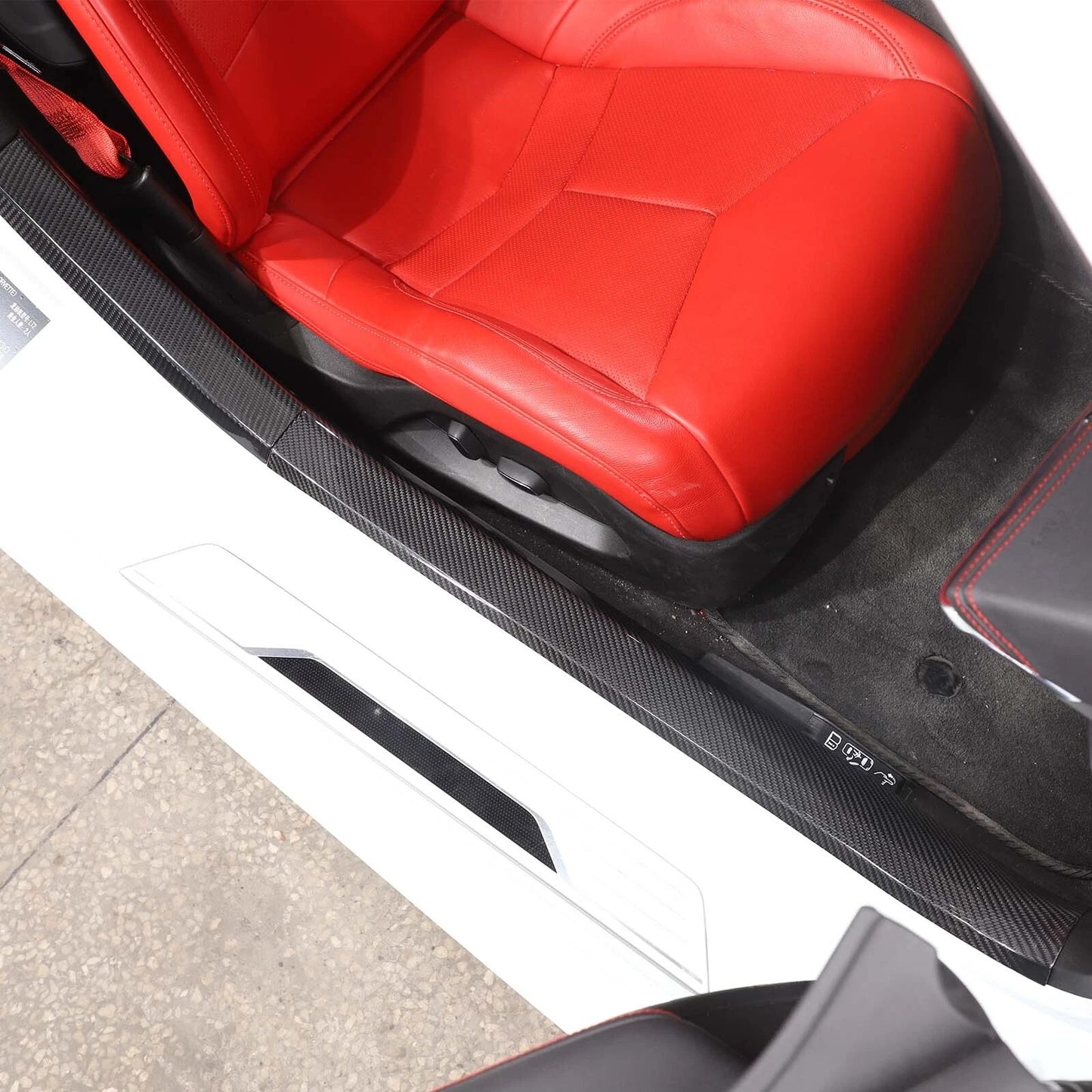 C8 Corvette Carbon Fiber Full Interior Door Entry Covers