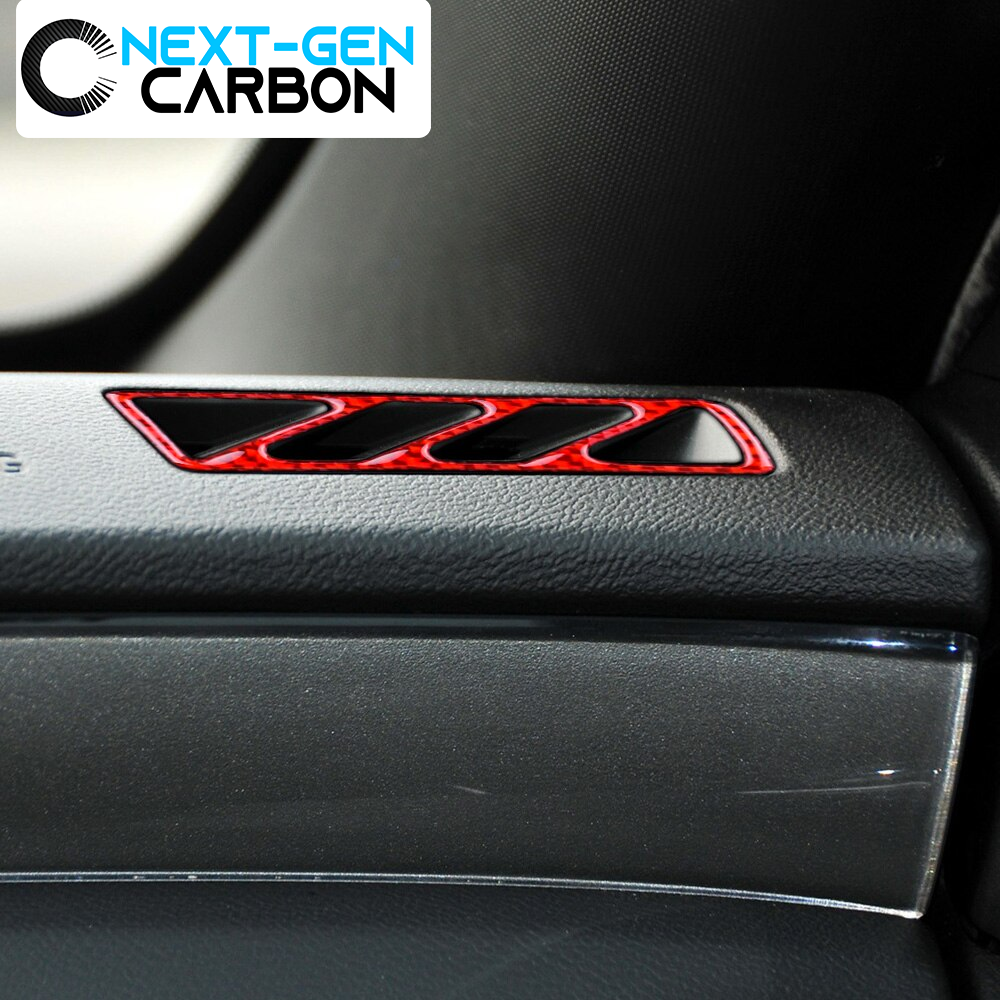 2010 - 15 Camaro Carbon Fiber Dashboard Vent Trim | Black / Red Carbon