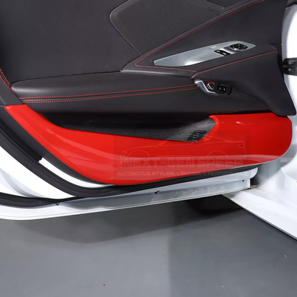 C8 Corvette Red Interior ABS Door Kick Panel Covers