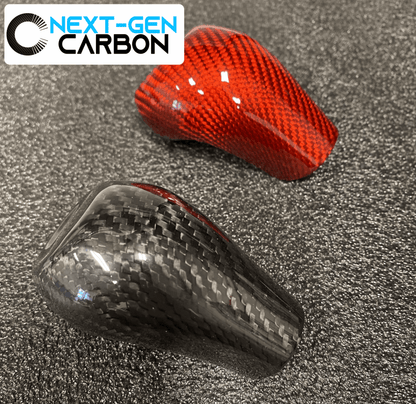 2016 - 24 Camaro Red Carbon Fiber Shifter Knob Handle Cover | Next-Gen Carbon