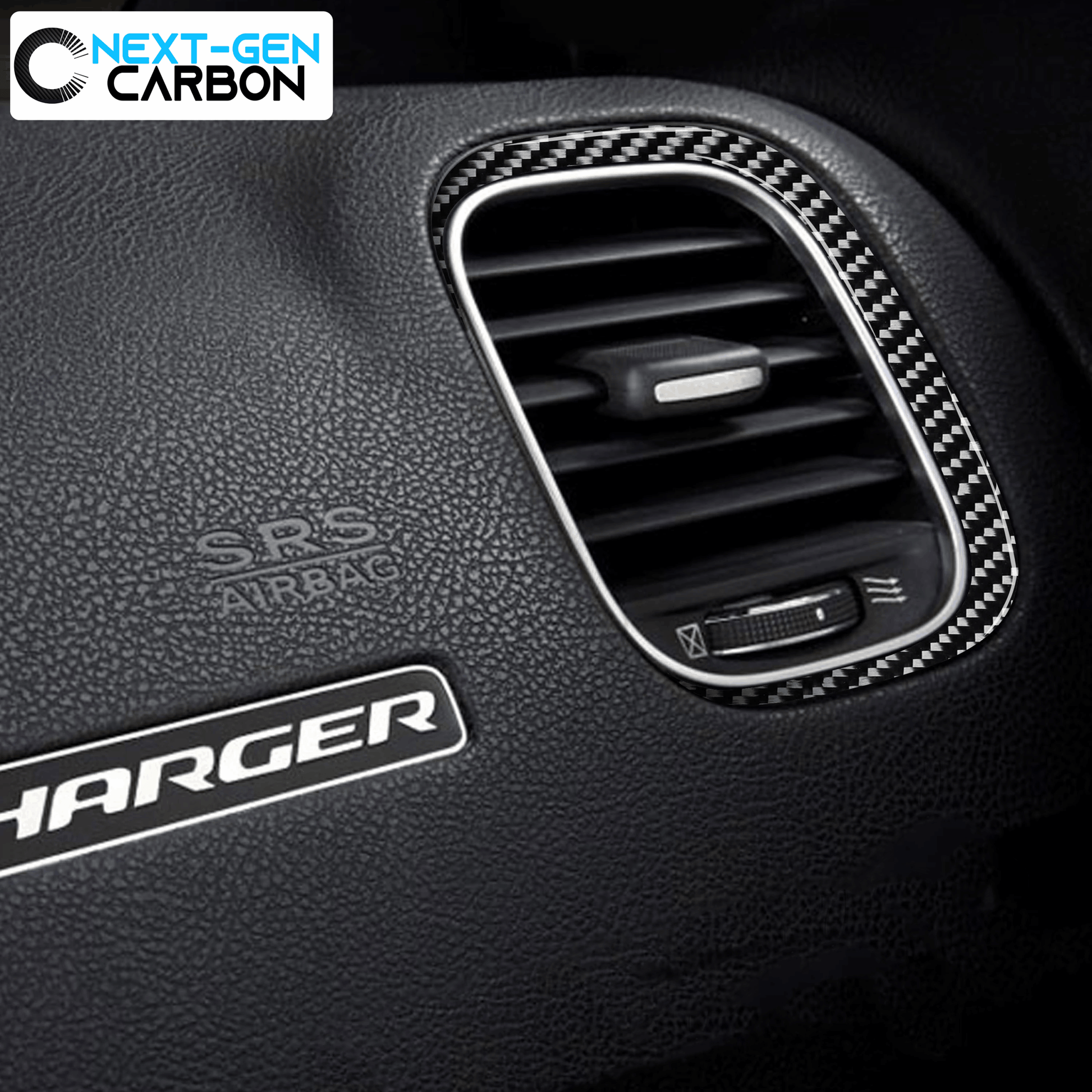 2011 - 24 Dodge Charger Carbon Fiber Passenger Air Vent Insert | Next-Gen Carbon