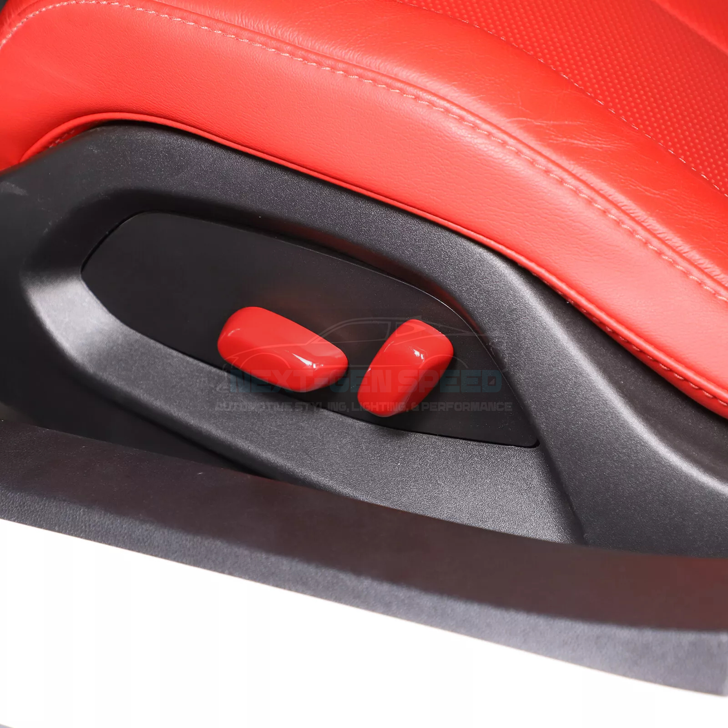 C8 Corvette Red Interior ABS Seat Adjustment Covers