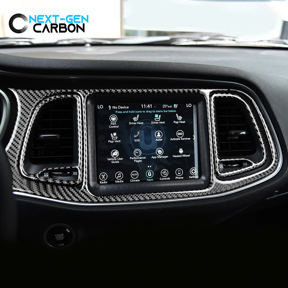 2015 - 24 Challenger Real Carbon Fiber Dashboard Insert Overlay