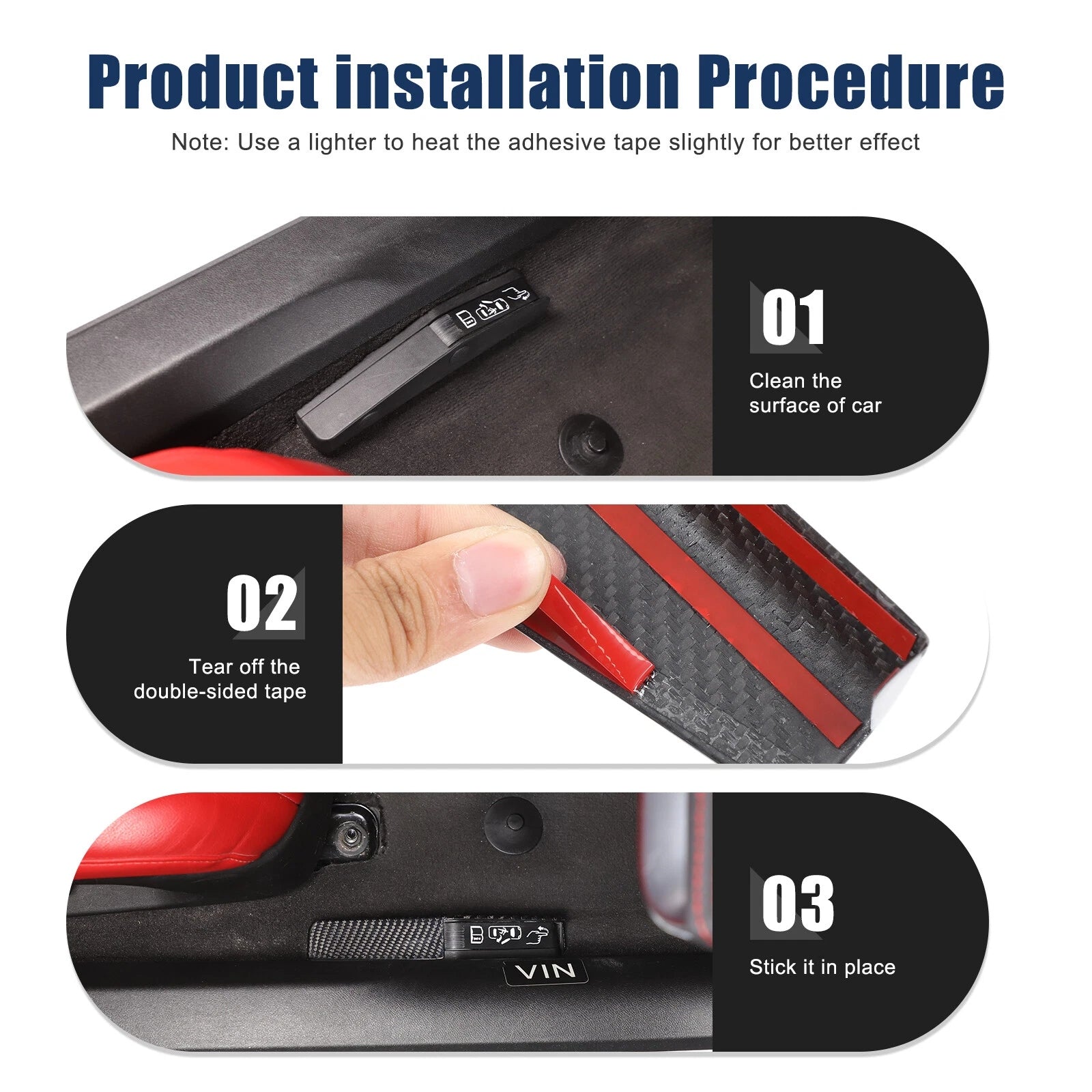 C8 Corvette Carbon Fiber Emergency Door Unlock Trim Covers