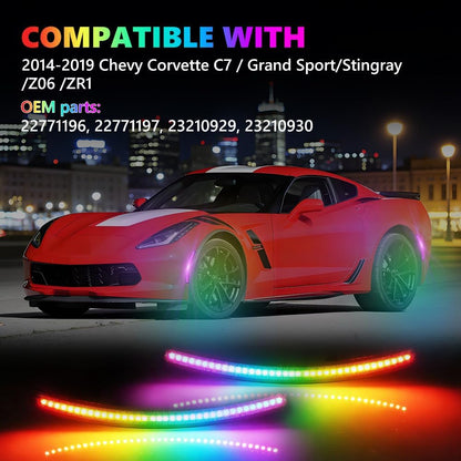 2014 - 19 Corvette C7 Smoked RGB LED Side Markers image 2