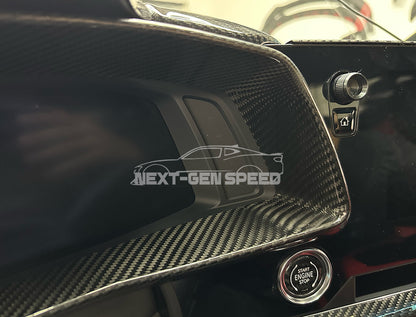 C8 Corvette Carbon Fiber Speedometer Gauge Cluster Interior Cover | Black / Red