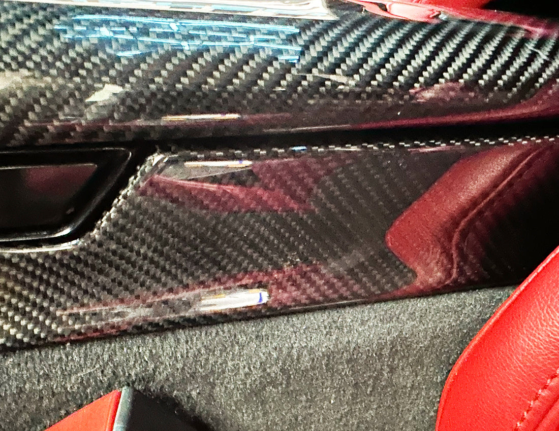 C8 Corvette Carbon Fiber Side Console Interior Trim Replacements | Next-Gen Carbon
