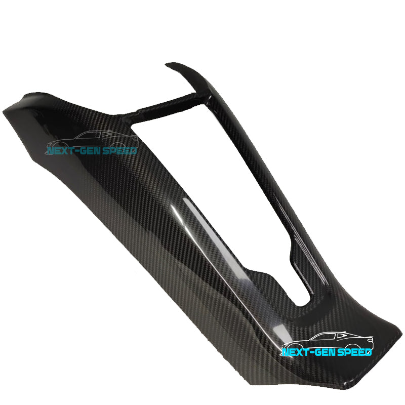 C8 Corvette Carbon Fiber Rear Waterfall Compartment Cover | Black / Red Carbon Fiber