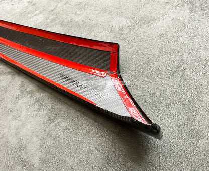 C8 Corvette Carbon Fiber Climate Control Console Cover | Black / Red