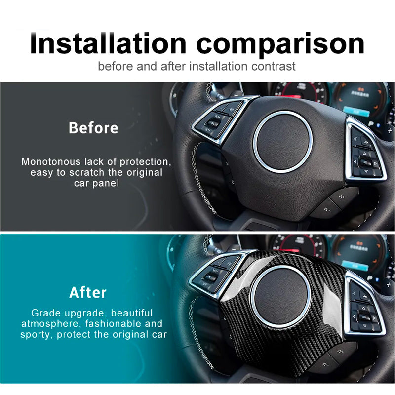 2016-24 Camaro Carbon Fiber Center Steering Wheel Surround Cover | Next-Gen Carbon