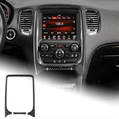 2011-20 Dodge Durango Real Carbon Fiber Interior Center Console Radio Nav Trim Cover Overlay Kit