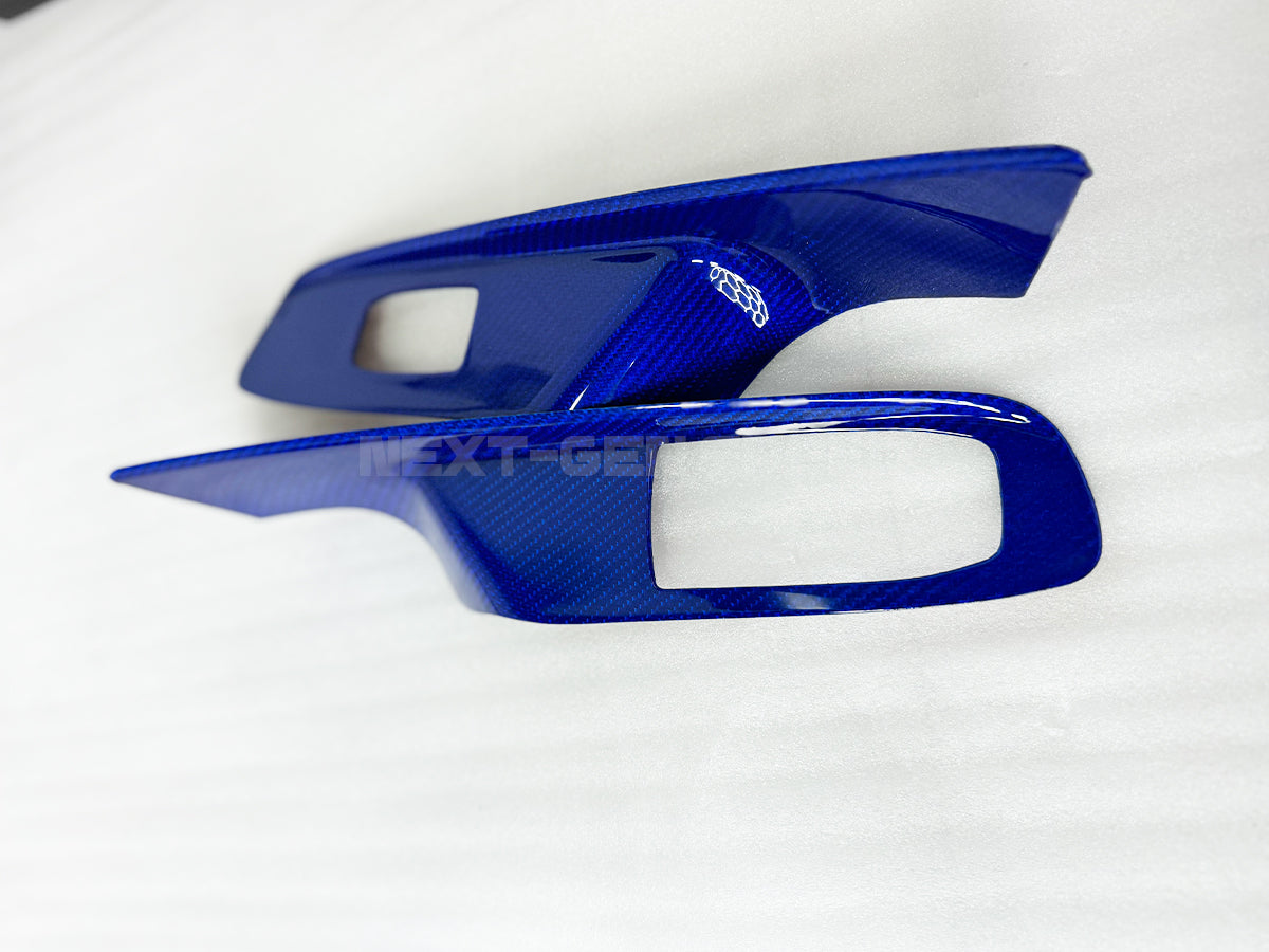 C8 Corvette Carbon Fiber Window Switch Panel Covers (Coupe/Convertible) | Black / Red / Blue Carbon