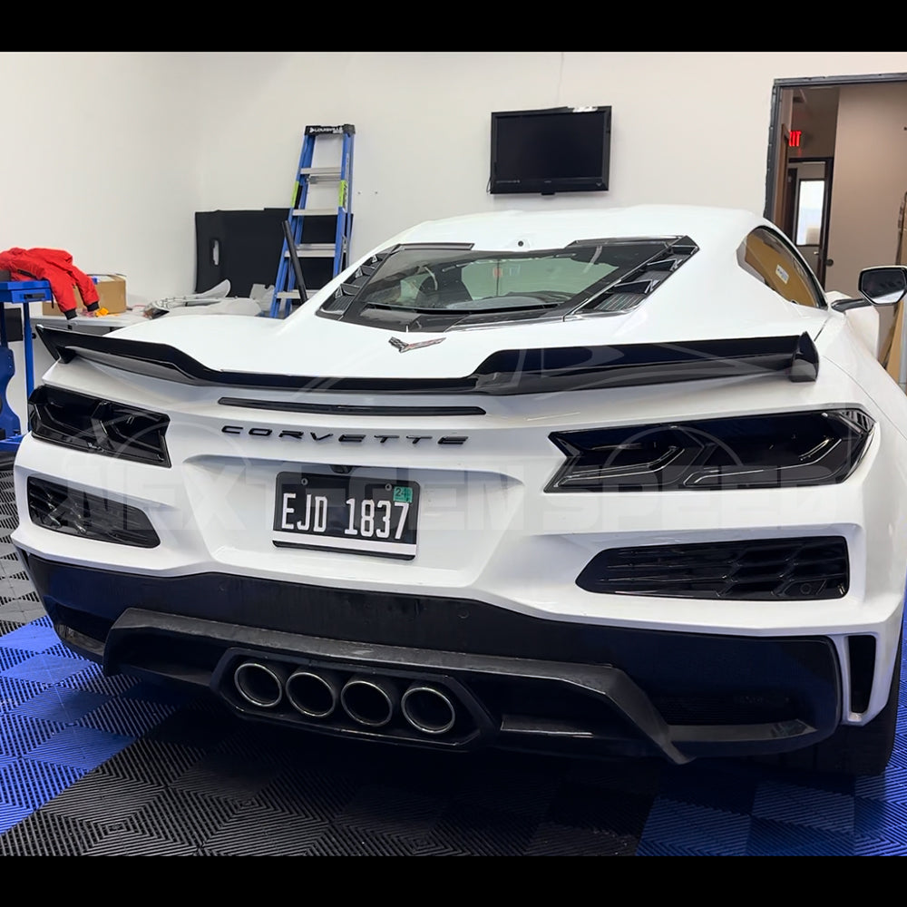 C8 Corvette Z06 Extended Carbon Fiber Rear Wing Spoiler | Next-Gen Carbon