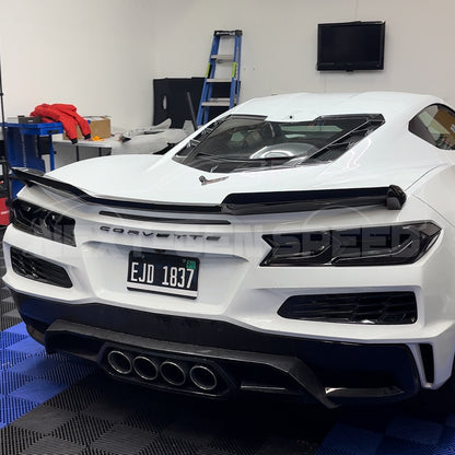 C8 Corvette Z06 Extended Carbon Fiber Rear Wing Spoiler | Next-Gen Carbon