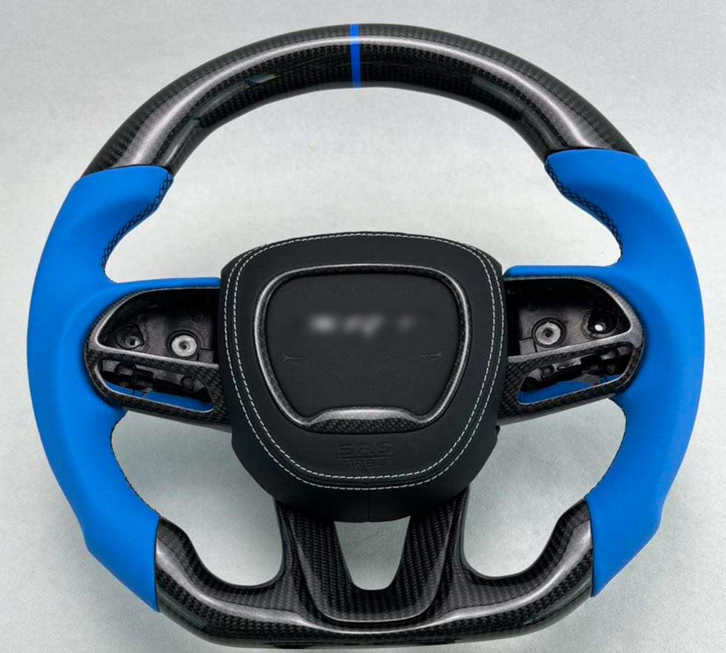 Dodge Customizable Carbon Fiber Steering Wheel Airbag Cover | 2015 - 24 Dodge Charger / Challenger / Track Hawk | Next-Gen Carbon