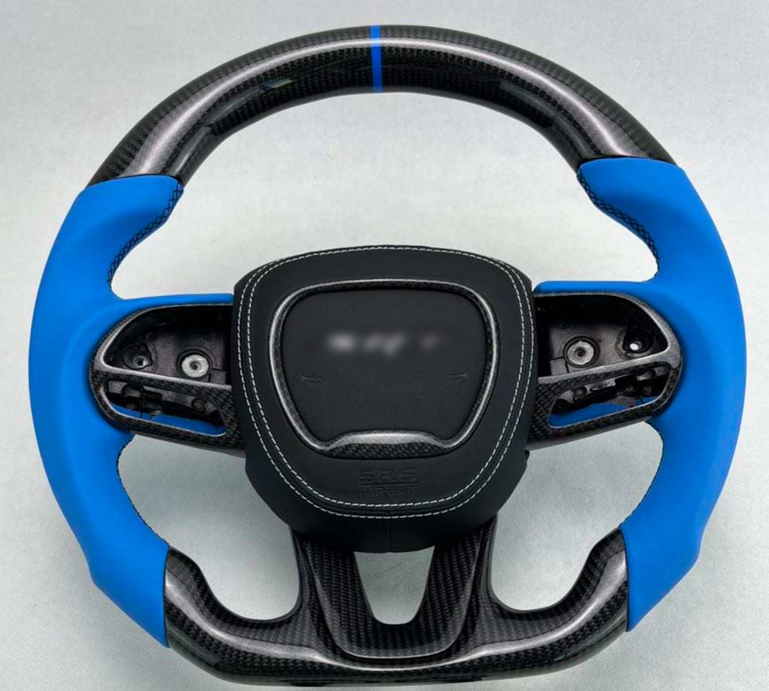 Dodge Customizable Carbon Fiber Steering Wheel Airbag Cover | 2015 - 24 Dodge Charger / Challenger / Track Hawk | Next-Gen Carbon