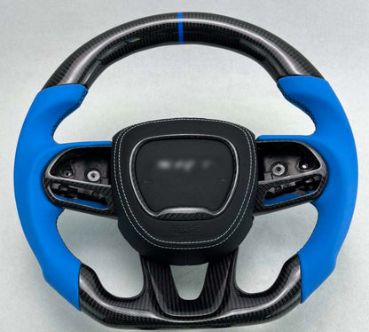 Dodge Customizable Carbon Fiber Steering Wheel Airbag Cover | 2015 - 24 Dodge Charger / Challenger / Track Hawk | Next-Gen Carbon