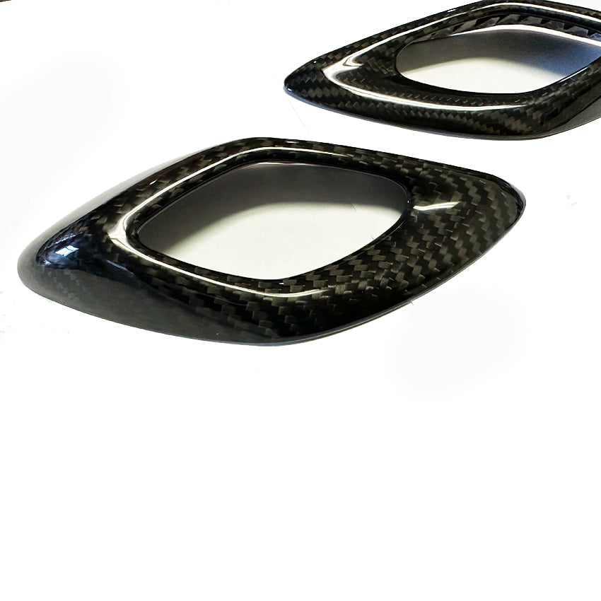 2016 - 24 Camaro Carbon Fiber Interior Door Handle Chrome Delete Covers | Black / Red Carbon