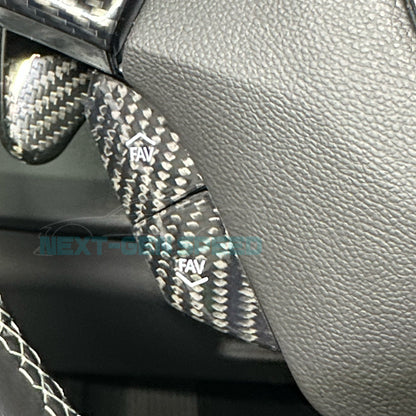 2016 - 24 Camaro Carbon Fiber Steering Volume / Fav Button Covers (Black/Red)