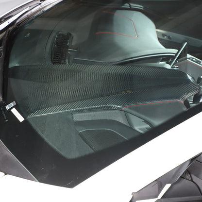 C8 Corvette Carbon Fiber Upper Dash Pad Cover | Black / Red