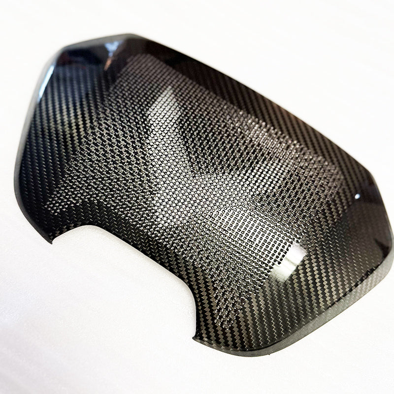 C8 Corvette Carbon Fiber Interior Subwoofer Speaker Cover | Black / Red Carbon