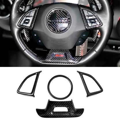 2016 - 24 Camaro Real Carbon Fiber Steering Wheel Trim Cover Kit