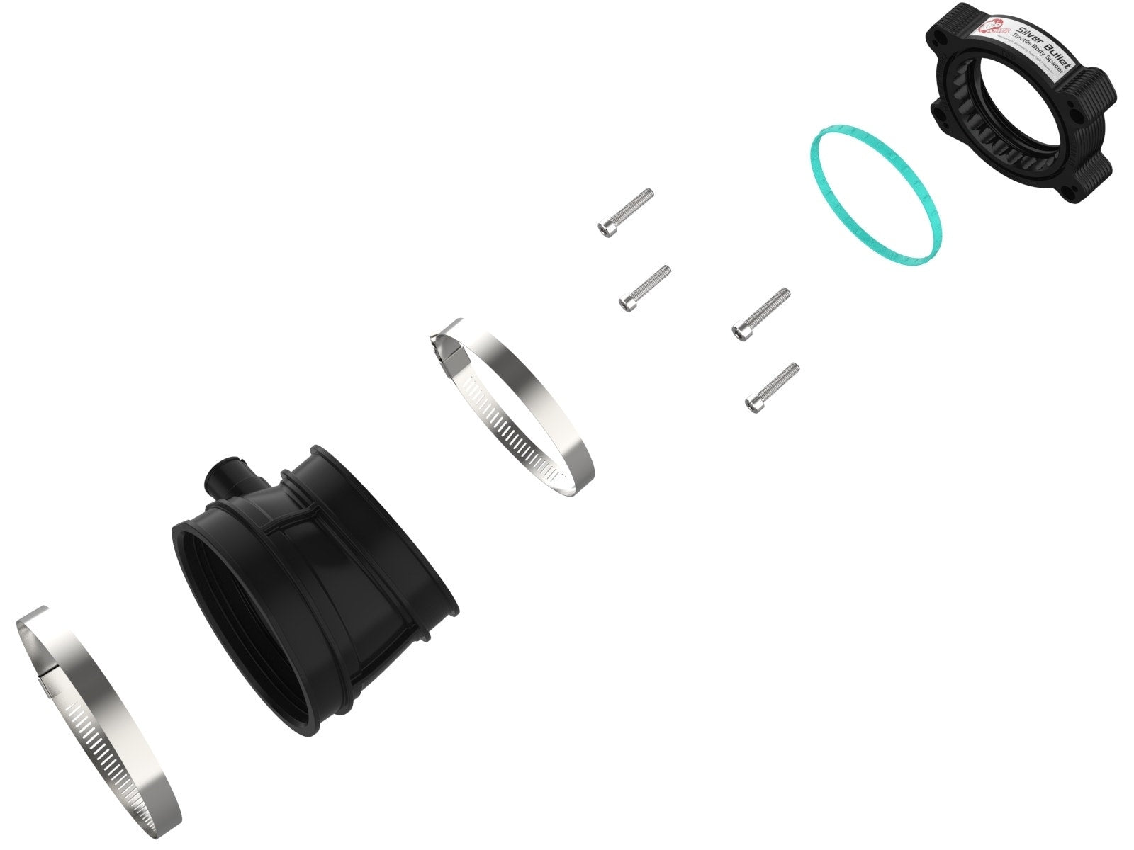 C8 Corvette Silver Bullet Throttle Body Spacer Kit Black | aFe Power