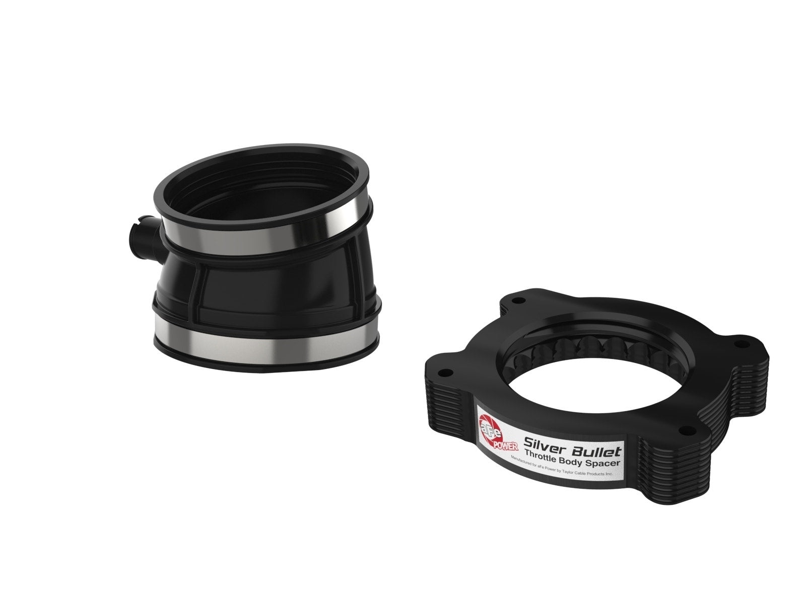 C8 Corvette Silver Bullet Throttle Body Spacer Kit Black | aFe Power