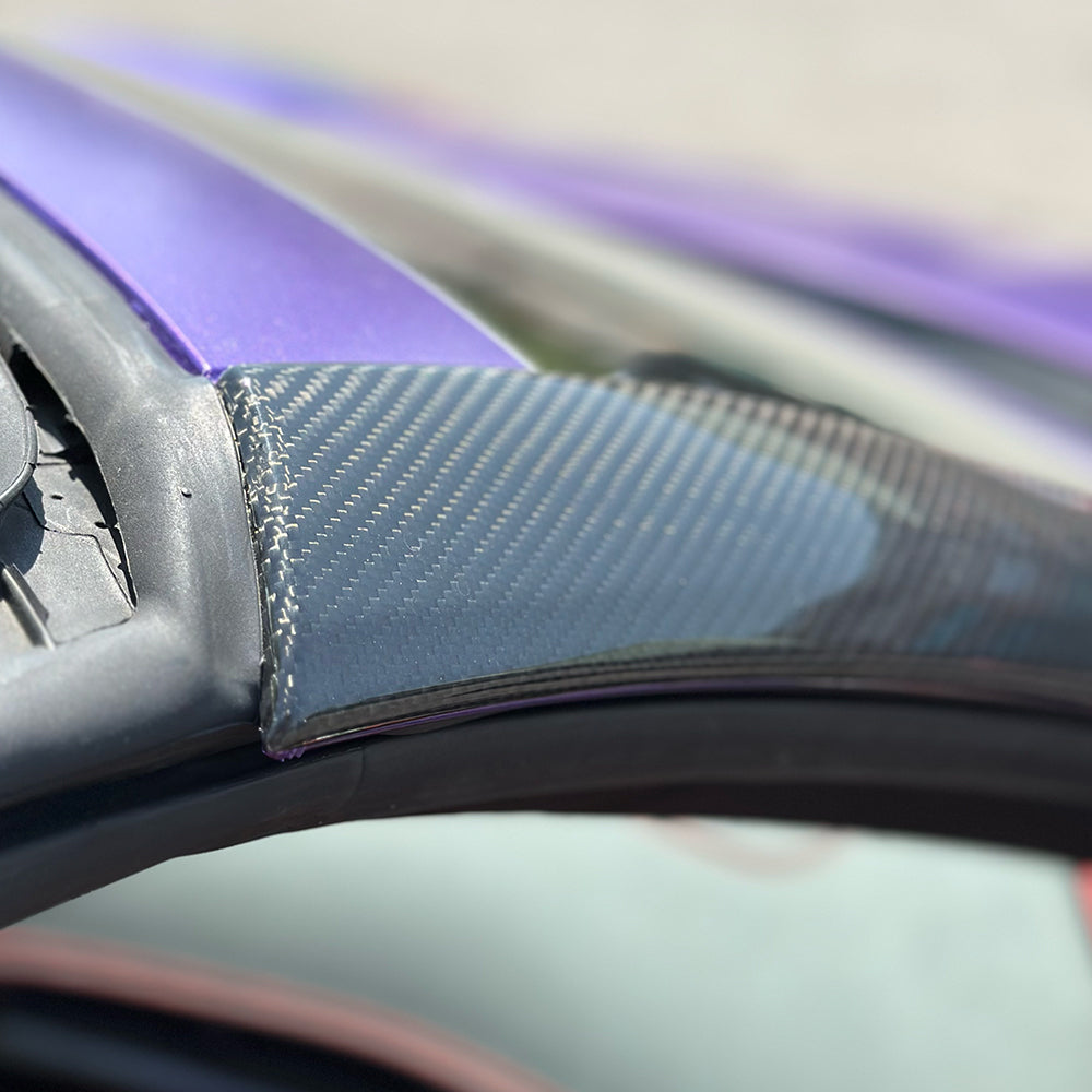 C8 Corvette Carbon Fiber Exterior Windshield Pillar Covers