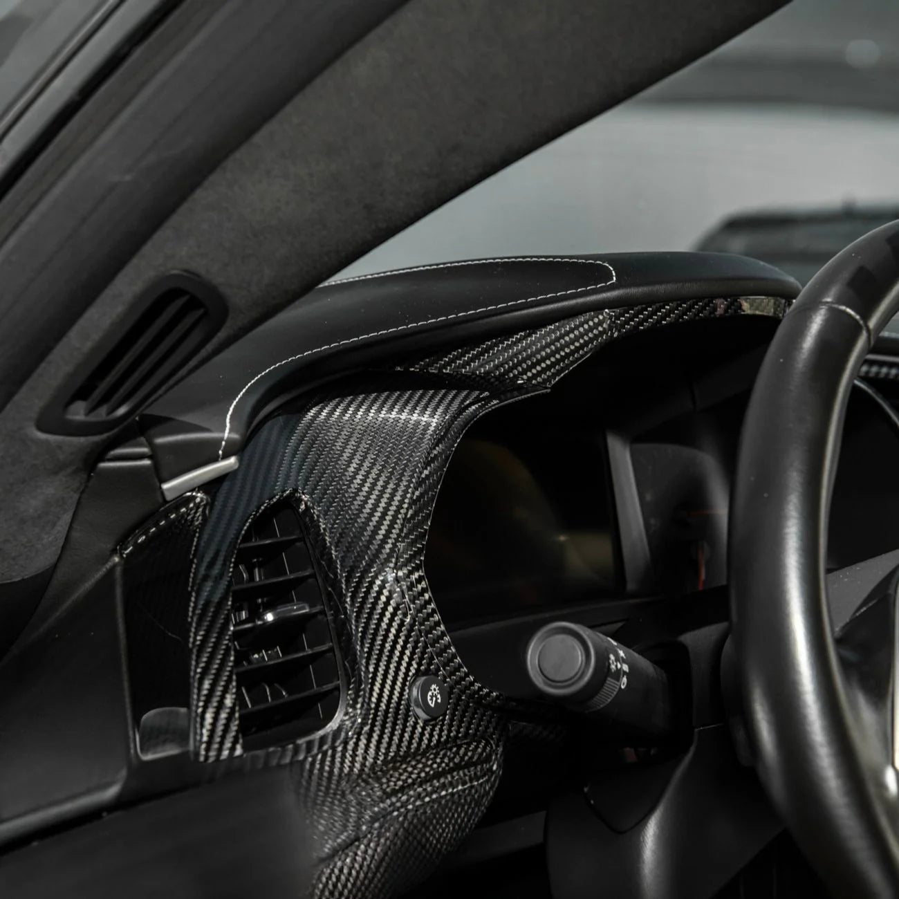 Corvette C7 Dry Carbon Fiber Driver Dashboard Trim Cover image 4