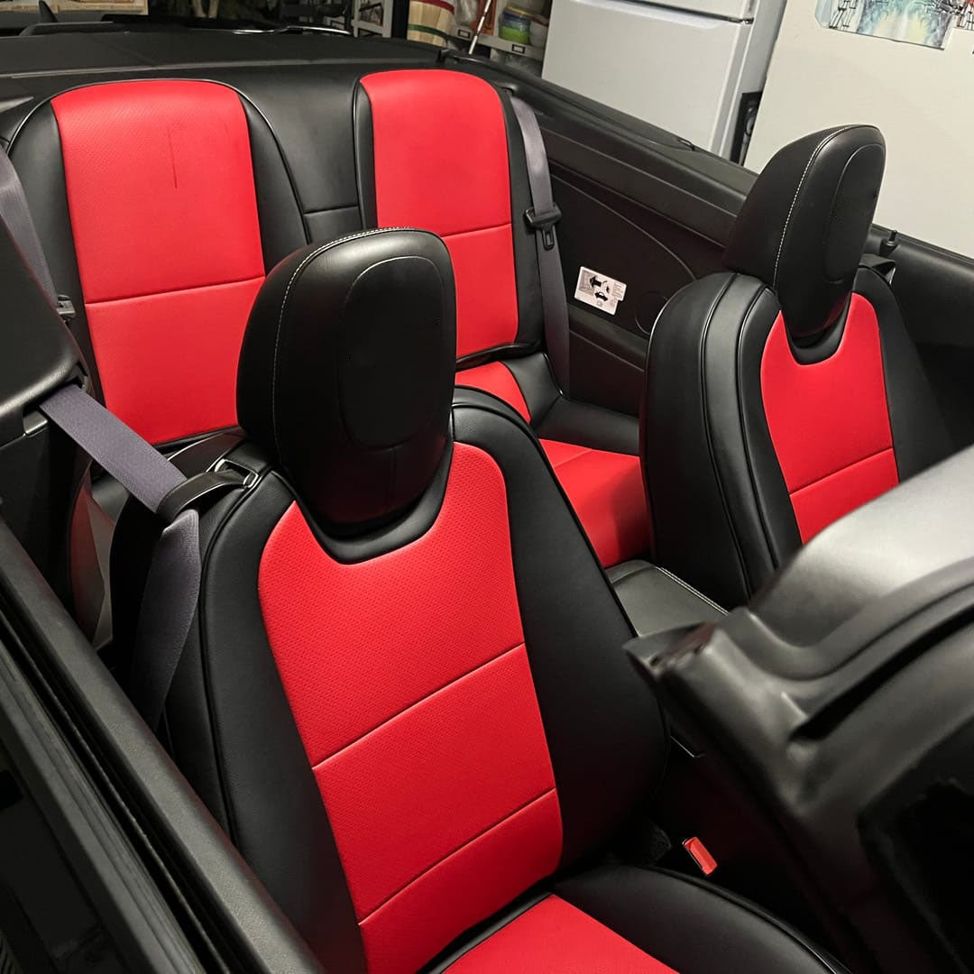 2010 - 15 Camaro Two-Tone Convertible Leather Seat Covers | KustomCover