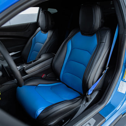 2016+ Camaro Two-Tone Coupe Recaro Leather Seat Covers | KustomCover
