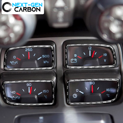 2010 - 15 Camaro Real Carbon Fiber Center Console Cover Overlay Kit | Black / Red Carbon