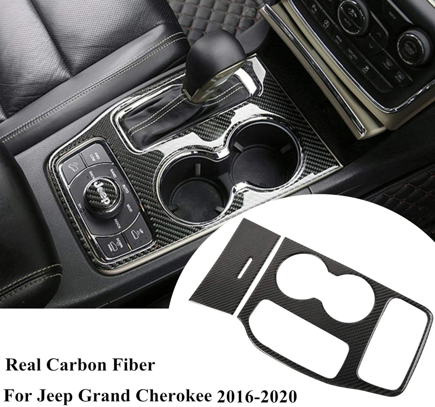 2017 - 21 Grand Cherokee Trackhawk Carbon Fiber Center Console Trim Kit